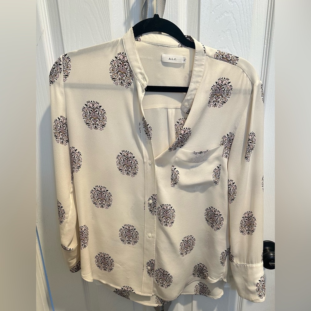 A.L.C silk button down shirt